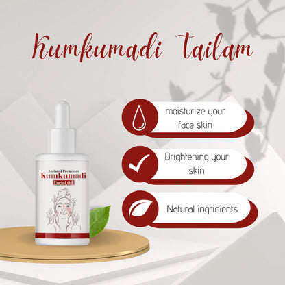 AMBANI HEALTH CARE Kumkumadi Facial Oil I 100% Organic I Natural Ingredients I for Soothing Moisturizing & whitening Skin I Ayurvedic Herbal Oil for Acne, Pimples, & Spots I for Women & men – 30 ML