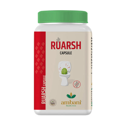AMBANI HEALTH CARE Ayurvedic Ruarsh Capsule I Relief from Hemorrhoids I All-Natural, Vegetarian I Reduces inflammation and swelling I Relieve in Bleeding, Burning & Pain