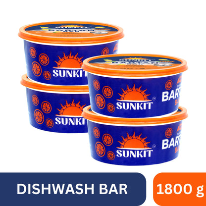 SUNKIT Bartan Bar I Round Dishwash Bar with Free Scrubber I Contains goodness of Lime I Removes Tough stains, Kills Bacteria I Power of Active Boosters I Grease Cleaner for All Utensils