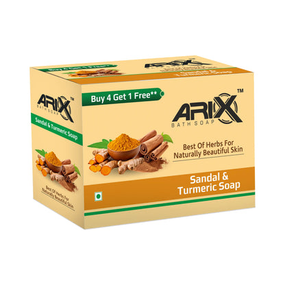 ARIX Sandal & Turmeric Soap I with Essential Oil I Long-Lasting Fragrance