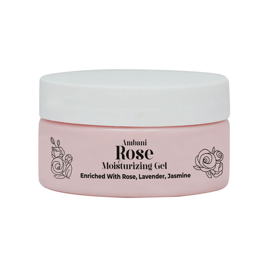 AMBANI HEALTH CARE Rose Moisturing Gel I Pure & Natural I for Skin, Face and Hair I Moisturizing, Sunburn, Wrinkles & Dark Circles I Instant Glow I Non-Sticky I Lightening & Brightening Skin – 100gm