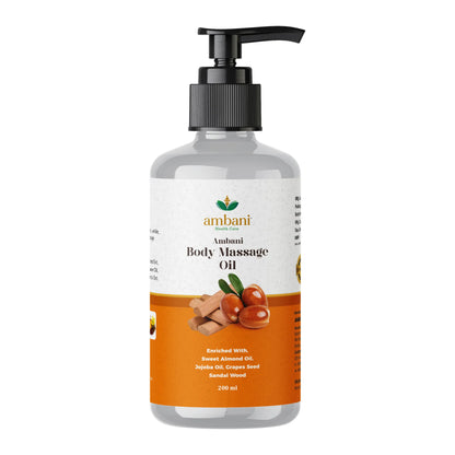 AMBANI HEALTH CARE Body Massage Oil I Pure & Natural Ingredients I Moisturizing Body Oil with Relaxing Aroma for a Soft, Smooth & Glowing Skin I Aromatherapy I Relaxing Mind & Anxiety