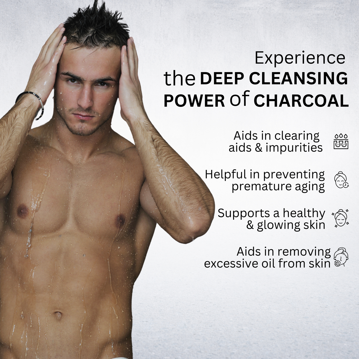 Charcoal Soap | Deep Cleansing & Detoxifying Bath Bar | Helps Reduce Acne & Blackheads | Firms & Refreshes Skin | Suitable for All Skin Types | Pack of 5 x 100 g