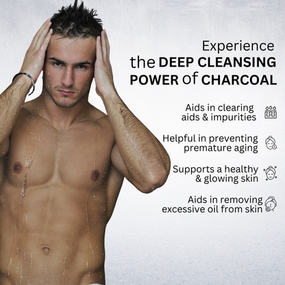 Charcoal Soap | Deep Cleansing & Detoxifying Bath Bar | Helps Reduce Acne & Blackheads | Firms & Refreshes Skin | Suitable for All Skin Types | Pack of 5 x 100 g