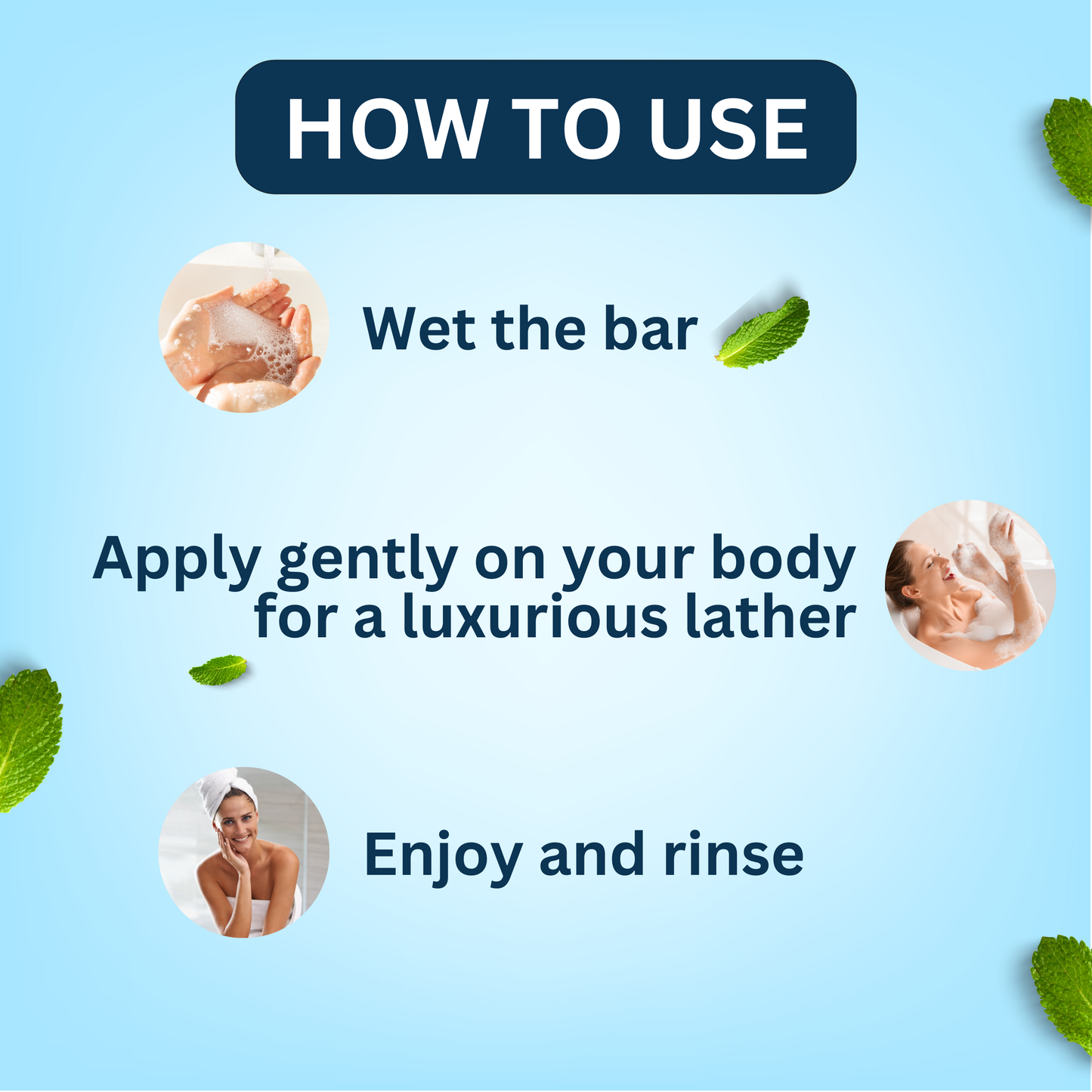 Natural Cool Mint Soap | Refreshing Handmade Bath Bar | Deep Cleansing & Purifying | Free from Mineral Oils | Suitable for All Skin Types | Pack of 5 x 100 g