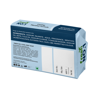 Natural Cool Mint Soap | Refreshing Handmade Bath Bar | Deep Cleansing & Purifying | Free from Mineral Oils | Suitable for All Skin Types | Pack of 5 x 100 g