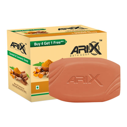 ARIX Sandal & Turmeric Soap I with Essential Oil I Long-Lasting Fragrance