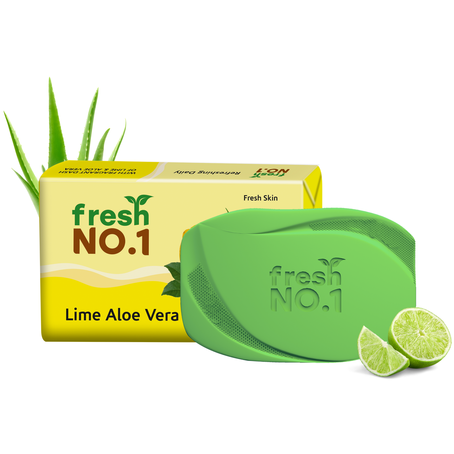 Lime & Aloe Vera Bathing Soap | For Soft, Glowing & Healthy-Looking Skin | Anti-Aging Care | Pack of 5 × 100 g