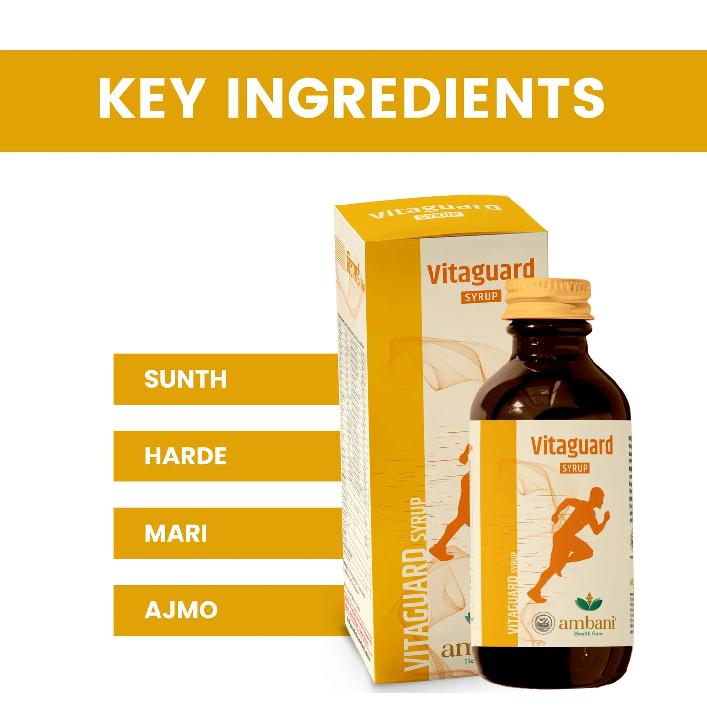 AMBANI HEALTH CARE Vitaguard Syrup I Ayurvedic Medicine I 100% Natural I Reduce Stress & Anxiety I Effective Antioxidant | Maintain Good Health I Made With Herbs (200 ML)