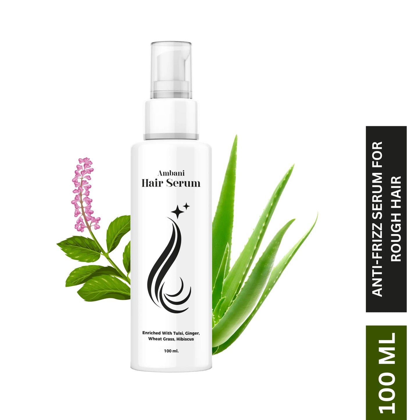 AMBANI HEALTH CARE Hair Serum I Natural & Vegan I For Dry, Flyaway & Frizzy Hair I Deep Smoothening I Tangle Free & Frizz-Free I Boosts Hair Growth & Strengthens I Suitable for All Hair Types
