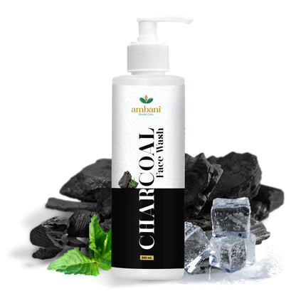 AMBANI HEALTH CARE Charcoal Face Wash I Fights Pollution, Blackheads, Dark Spots, Acne, and Pimples, Oil Control I Deep Detox I Charcoal for Fresh, Glowing Skin I Suitable for All Skin Types – 200gm