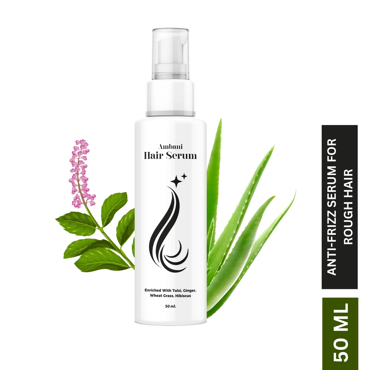 AMBANI HEALTH CARE Hair Serum I Natural & Vegan I For Dry, Flyaway & Frizzy Hair I Deep Smoothening I Tangle Free & Frizz-Free I Boosts Hair Growth & Strengthens I Suitable for All Hair Types