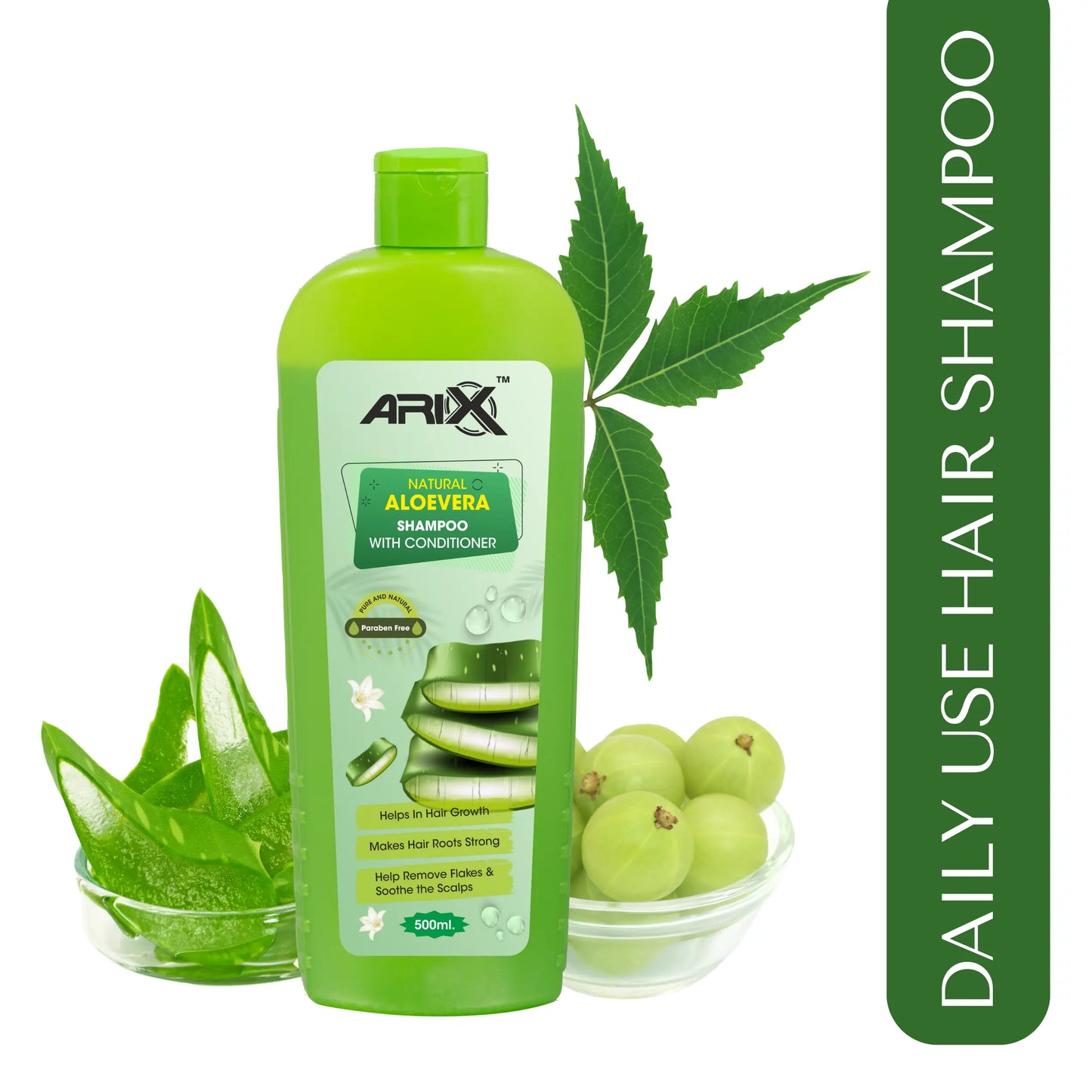 ARIX Natural Herbal Aloevera Shampoo Conditioner I for Dry & Frizz Free Hair I Enhance Shine, Strengthen, Soothe Scalp and Reduce Hair Fall I Paraben & Artificial free I for Women & Men