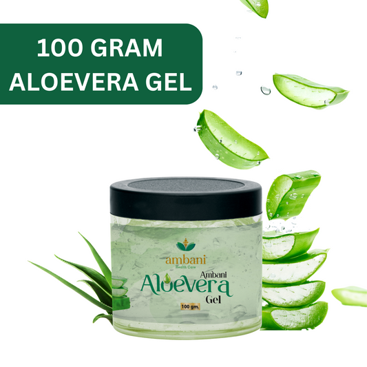 AMBANI HEALTH CARE Pure Aloe Vera Gel I Herbal Multipurpose Beauty Gel I No Parabens I Ideal for Skin, Face, Acne Scars, Hair Care, Moisturizer & Dark Circles I for All Types of Hair and skin (100g)
