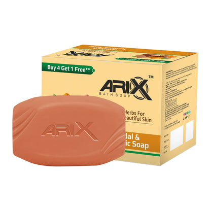 ARIX Sandal & Turmeric Soap I with Essential Oil I Long-Lasting Fragrance