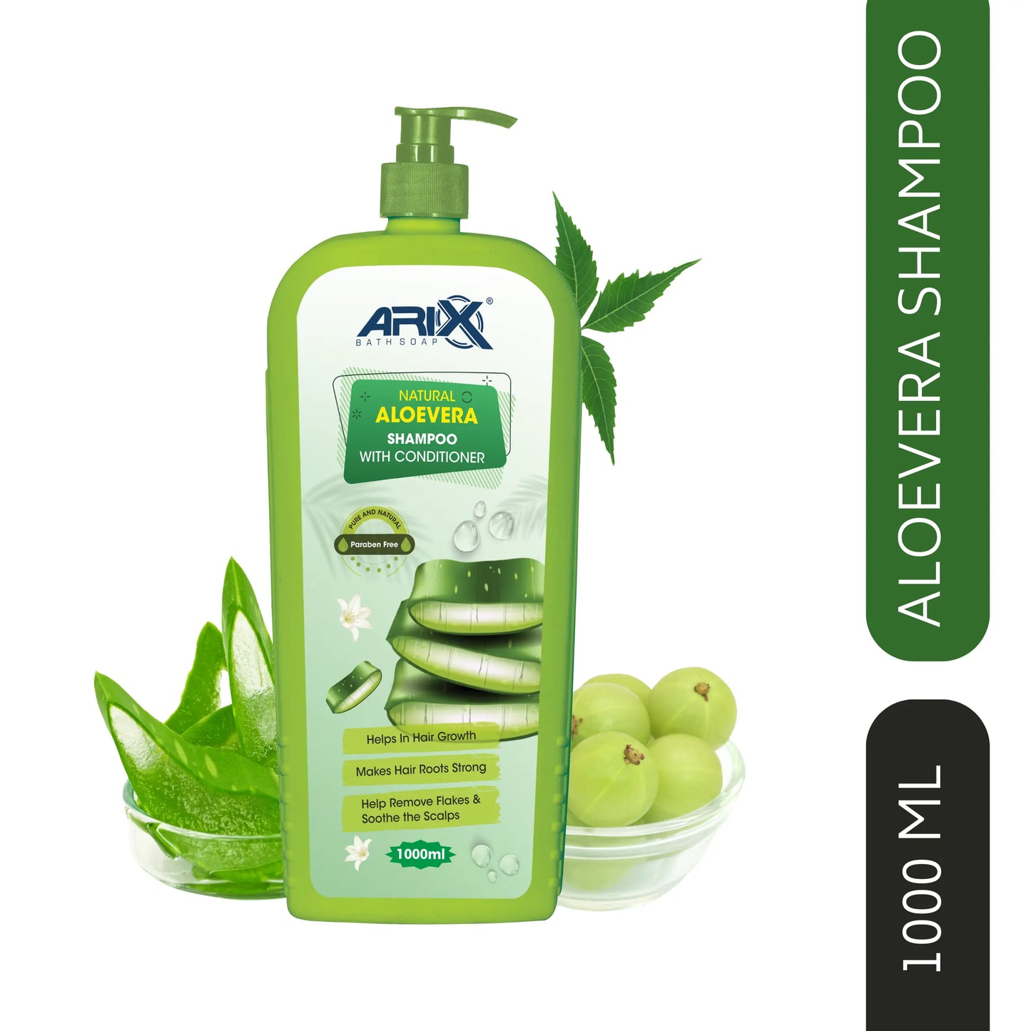 ARIX Natural Herbal Aloevera Shampoo Conditioner I for Dry & Frizz Free Hair I Enhance Shine, Strengthen, Soothe Scalp and Reduce Hair Fall I Paraben & Artificial free I for Women & Men