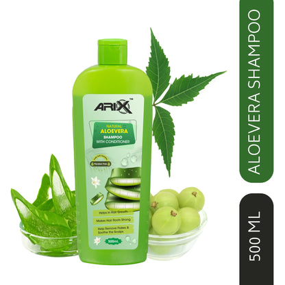 ARIX Natural Herbal Aloevera Shampoo Conditioner I for Dry & Frizz Free Hair I Enhance Shine, Strengthen, Soothe Scalp and Reduce Hair Fall I Paraben & Artificial free I for Women & Men