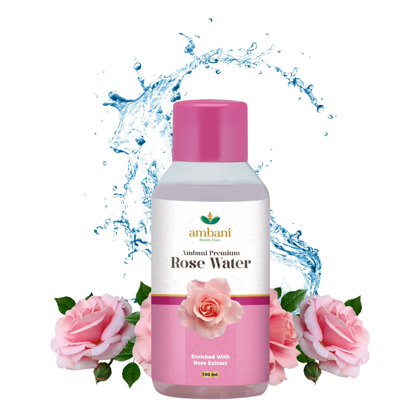 AMBANI HEALTH CARE Premium Rose Water I Natural Gulab Jal I for Skin, Face & Hair I Deep Hydration with Deshi Gulaab I Alcohol-Free I Cleanses, Hydrates & Moisturises Skin for Women & Men