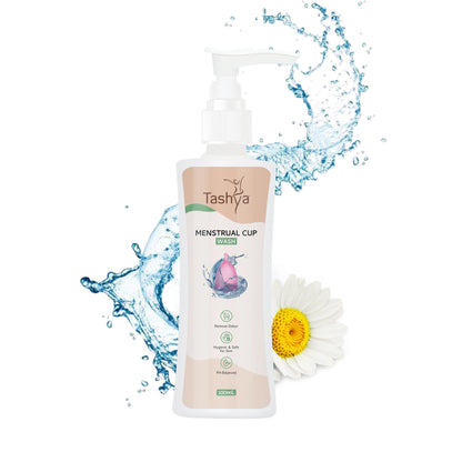 TASHYA Menstrual Cup Wash I Maintains Cup Hygiene I Paraben & Sulphate Free I Natural Foaming Cup Cleanser with Aloe vera, Daisy flower, Mix Fruit I Removes Odour & Stains I Safe for skin - 100 ML
