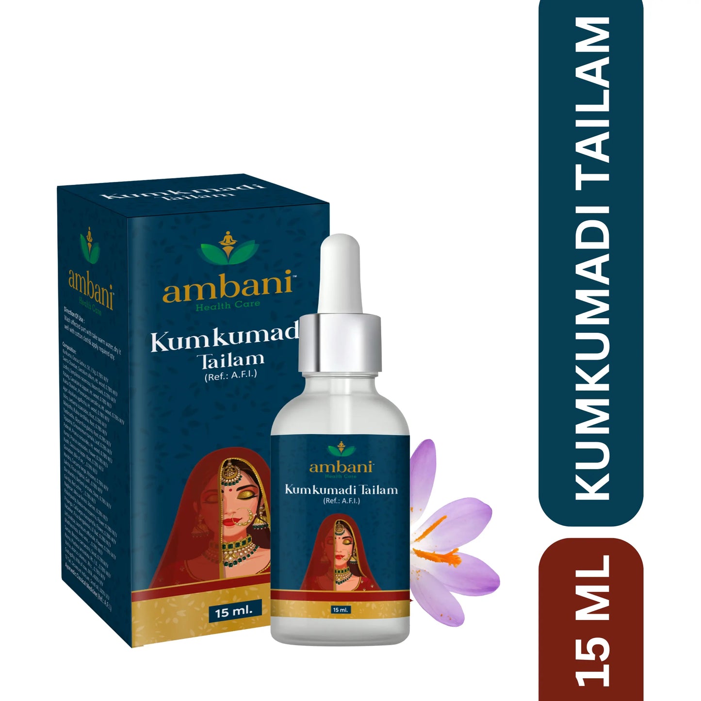 AMBANI HEALTH CARE Kumkumadi Tailam Face Oil I for Glowing Skin, Dull & Damage Skin Repair I Natural Anti-Aging Serum I Ayurvedic Herbal Face Oil For Acne, Pimples, Spots I for Women & Men (30ml)