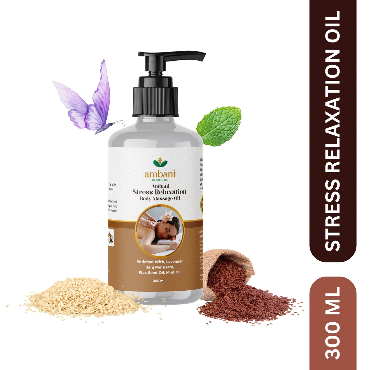 AMBANI HEALTH CARE Body Massage Oil for Stress Relief & Relaxation I Heals and Hydrates dry skin I Pure & Natural I Pain Relief I Soothing and Distressing I Suitable for All Skin Types