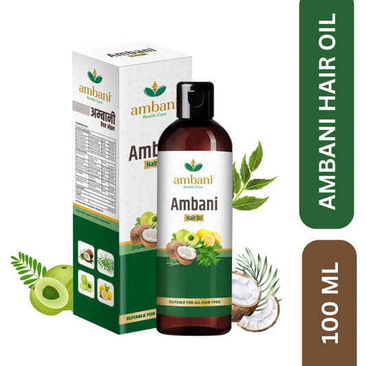AMBANI HEALTH CARE Ayurvedic Hair Oil I with Comb Extension I Pure & Natural I for Strong, Thick & Shiny Hair I Controls Dandruff I Promotes Hair Growth I for Women & Men with All Hair Types (100ML)
