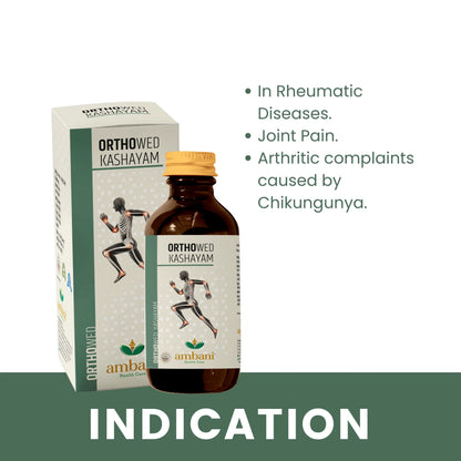 AMBANI HEALTH CARE Orthowed Kashayam I Sugar-Free I Supports Joint & Muscle Strength I Helps In Body Pain Relief for Men & Women (200 ml)