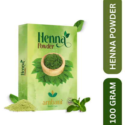 AMBANI HEALTH CARE Henna Powder I Natural & Pure Herbal I for Strong and Damaged Hair, Shine & Nourish I Paraben, Chemical & Sulphate Free I for Hair, Hands & Feet I for Women & Men