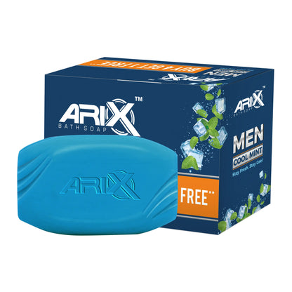 ARIX Cool Mint Soap for Men I Menthol & Mineral Energizer I Handmade Bathing Bar I Removing Dirt & Impurities I Cooling & Soothing Effect on Skin I Deep Cleansing I For All Skin Types (Set of 4 + 1)