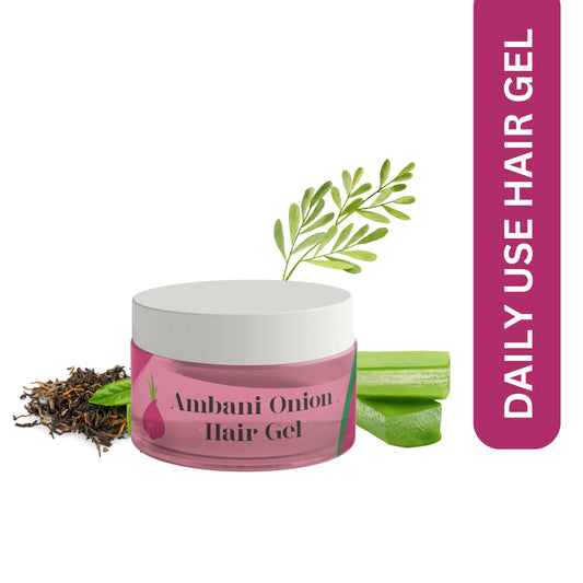 AMBANI HEALTH CARE Onion Hair Gel I for Nourishment & Styling I Herbal Blend I Natural Shine & Finish I Tangle & Frizz-Free Hair I No Parabens I For Women and Men with All Hair Types – 100gm