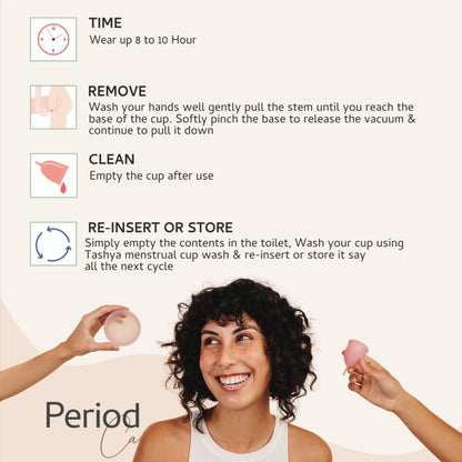 TASHYA Reusable Menstrual Cup (Large) & Cup Wash for Women I Hygienic & Comfortable Silicone Bell Shape Period Cups I Ultra Soft, Removes Odour & Stains I Natural Foaming Cup Cleanser I Safe for skin