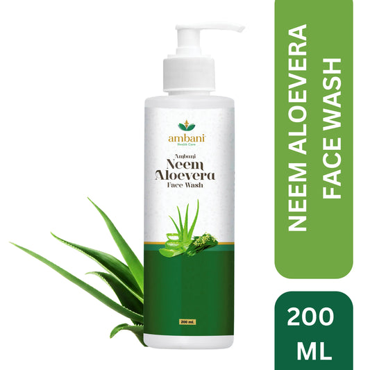 AMBANI HEALTH CARE Neem Aloevera Face Wash I for Men and Women I Fights Acne & Blackheads I hydrating & Refreshing I Brightening Glowing Skin I Deep Cleaning I for All Skin Types – 200gm