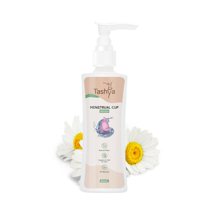 TASHYA Menstrual Cup Wash I Maintains Cup Hygiene I Paraben & Sulphate Free I Natural Foaming Cup Cleanser with Aloe vera, Daisy flower, Mix Fruit I Removes Odour & Stains I Safe for skin - 100 ML