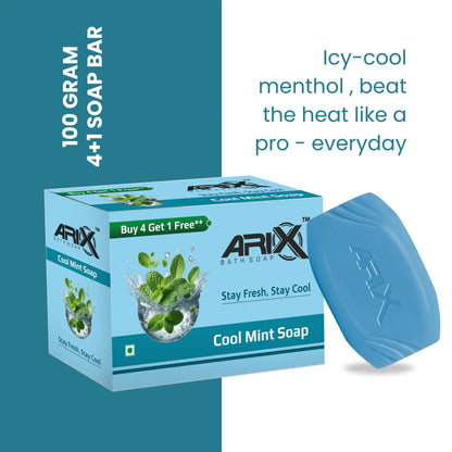 ARIX Cool Mint Soap with Menthol Fresh I Natural Ingredients Handmade Bathing Bar I Cooling & Soothing Effect on Skin