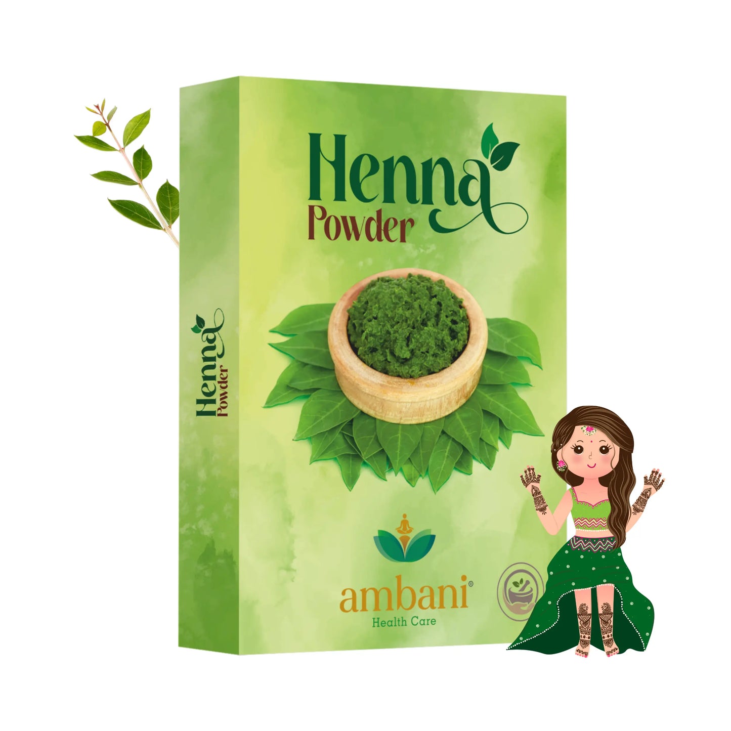 AMBANI HEALTH CARE Henna Powder I Natural & Pure Herbal I for Strong and Damaged Hair, Shine & Nourish I Paraben, Chemical & Sulphate Free I for Hair, Hands & Feet I for Women & Men