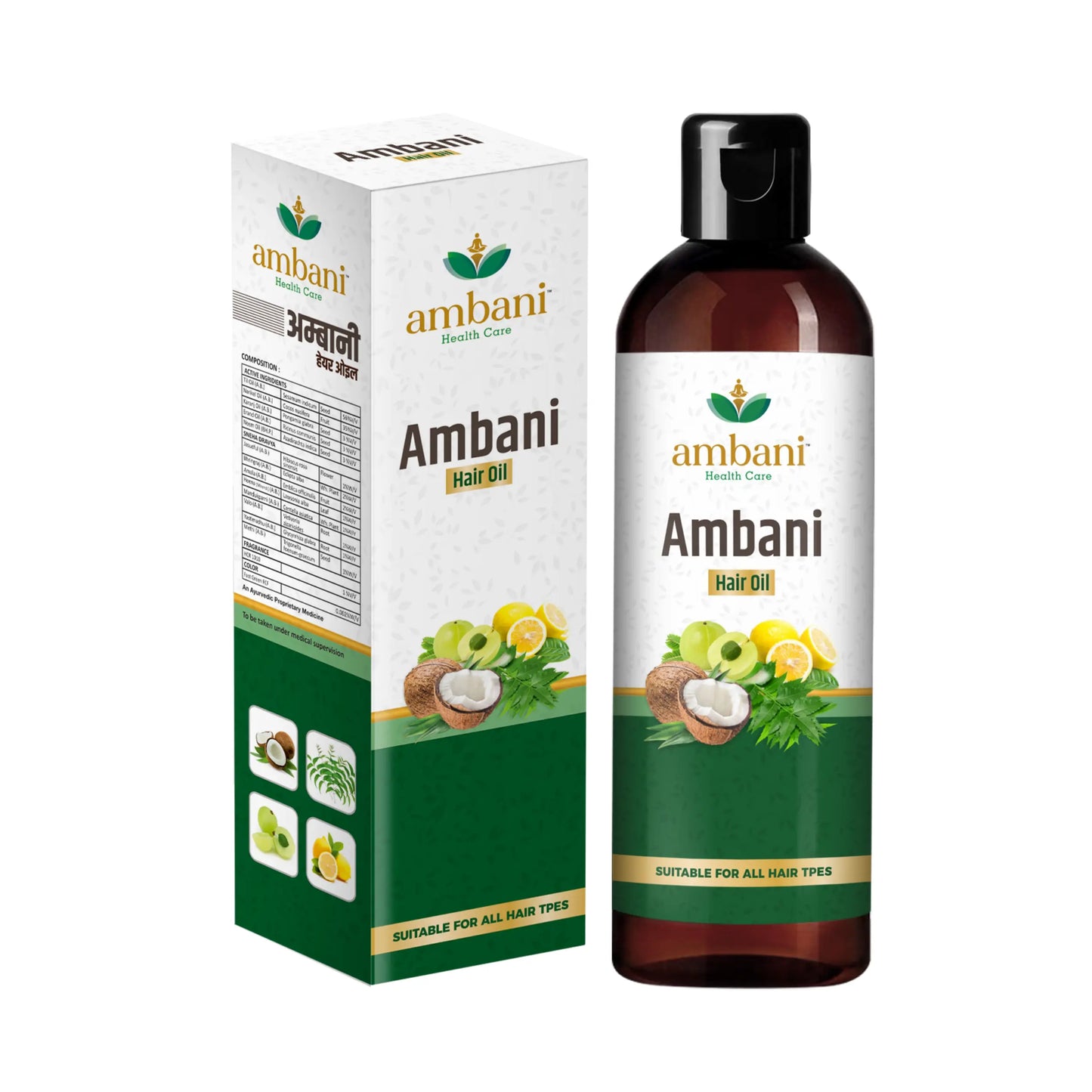 AMBANI HEALTH CARE Ayurvedic Hair Oil I with Comb Extension I Pure & Natural I for Strong, Thick & Shiny Hair I Controls Dandruff I Promotes Hair Growth I for Women & Men with All Hair Types (100ML)