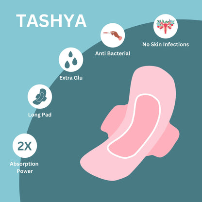 TASHYA Rash free 14 Sanitary Pads + Ultra soft 4 Panty Liners I Pure Cotton Sanitary Combo for Women I 8 Layer Sanitary Napkins I Rash Free, Anti Tan, Skin Friendly, Leak-proof I for All Skin Type