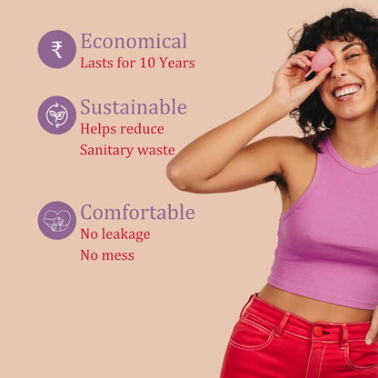TASHYA Reusable Menstrual Cup (Large) & Cup Wash for Women I Hygienic & Comfortable Silicone Bell Shape Period Cups I Ultra Soft, Removes Odour & Stains I Natural Foaming Cup Cleanser I Safe for skin