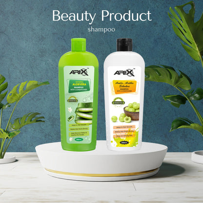 ARIX Natural Herbal Aloevera Shampoo Conditioner I for Dry & Frizz Free Hair I Enhance Shine, Strengthen, Soothe Scalp and Reduce Hair Fall I Paraben & Artificial free I for Women & Men