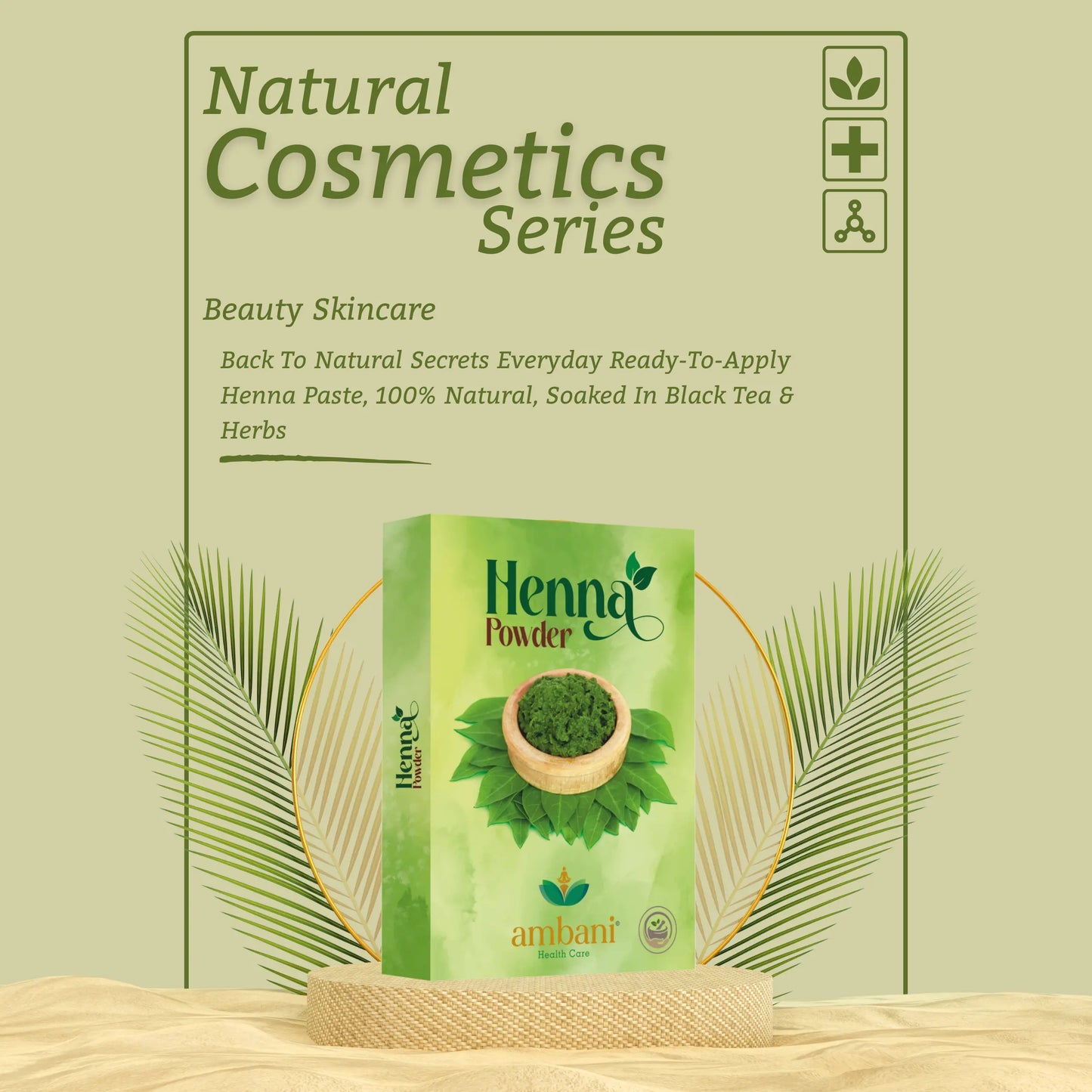 AMBANI HEALTH CARE Henna Powder I Natural & Pure Herbal I for Strong and Damaged Hair, Shine & Nourish I Paraben, Chemical & Sulphate Free I for Hair, Hands & Feet I for Women & Men