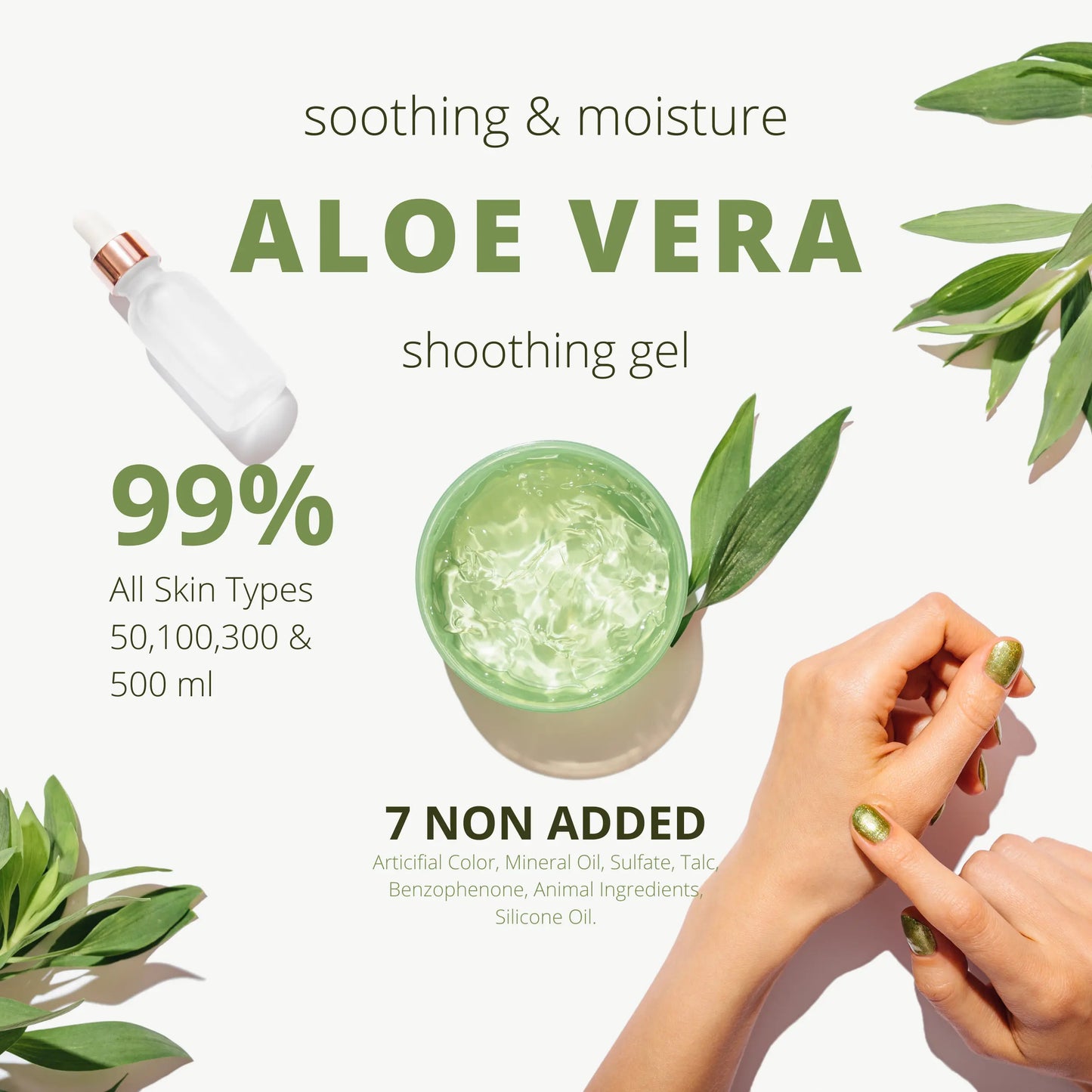 AMBANI HEALTH CARE Pure Aloe Vera Gel I Herbal Multipurpose Beauty Gel I No Parabens I Ideal for Skin, Face, Acne Scars, Hair Care, Moisturizer & Dark Circles I for All Types of Hair and skin (500g)