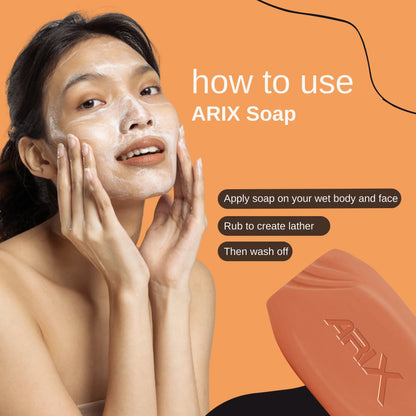 ARIX Sandal & Turmeric Soap I with Essential Oil I Long-Lasting Fragrance