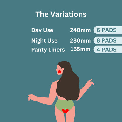TASHYA Rash free 14 Sanitary Pads + Ultra soft 4 Panty Liners I Pure Cotton Sanitary Combo for Women I 8 Layer Sanitary Napkins I Rash Free, Anti Tan, Skin Friendly, Leak-proof I for All Skin Type