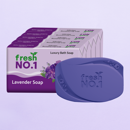 Lavender Soap | Calming, Moisturising & Gentle Bath Bar | Suitable for All Skin Types | Toxin-Free | Promotes Clear, Radiant Skin | Pack of 5 x 100 g