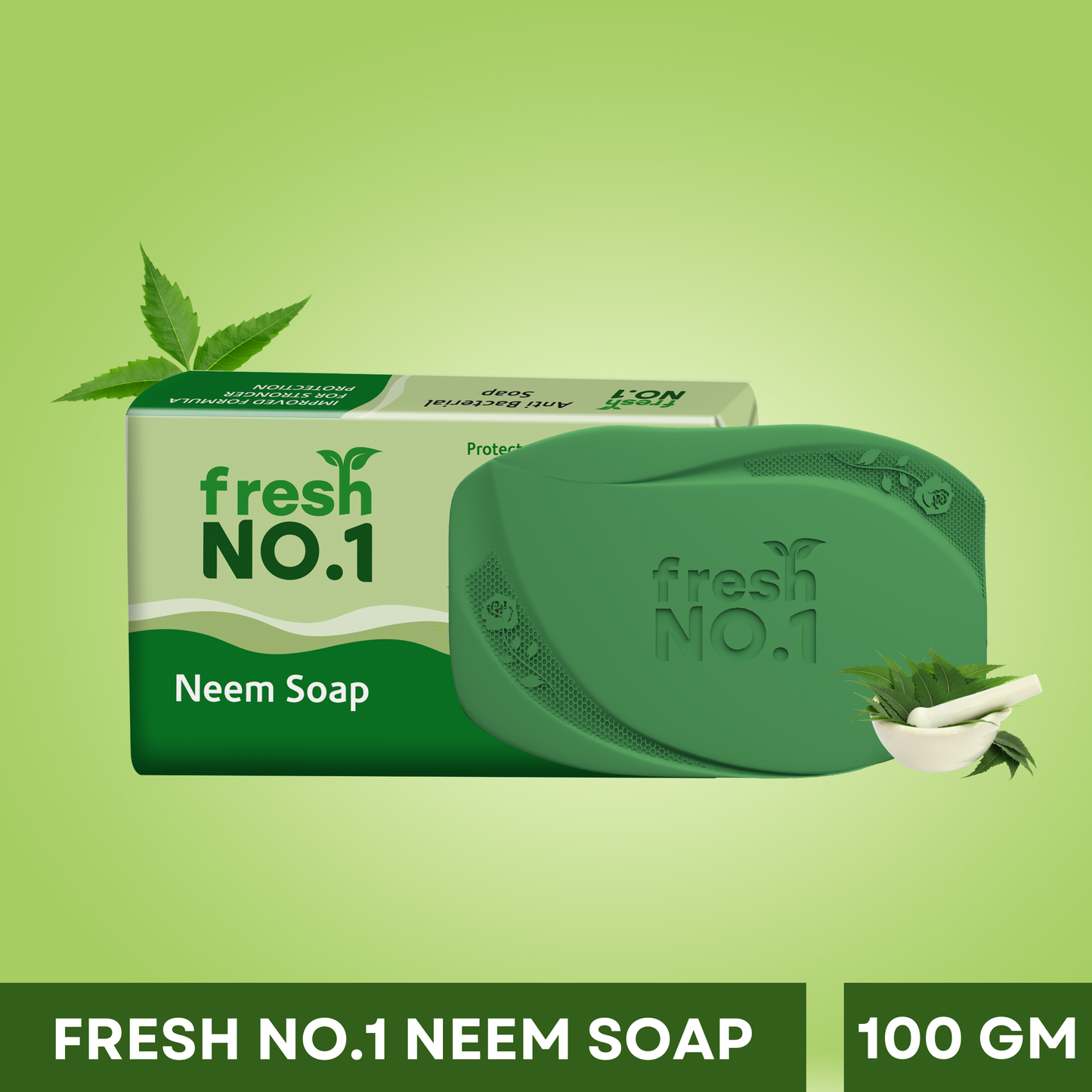 Pure Neem Bathing Bar | Infused with Neem Extracts | For Clear, Beautiful & Nourished Skin | Deeply Cleansing & Moisturising | For Smooth & Healthy-Looking Skin | Pack of 5 x 100 g